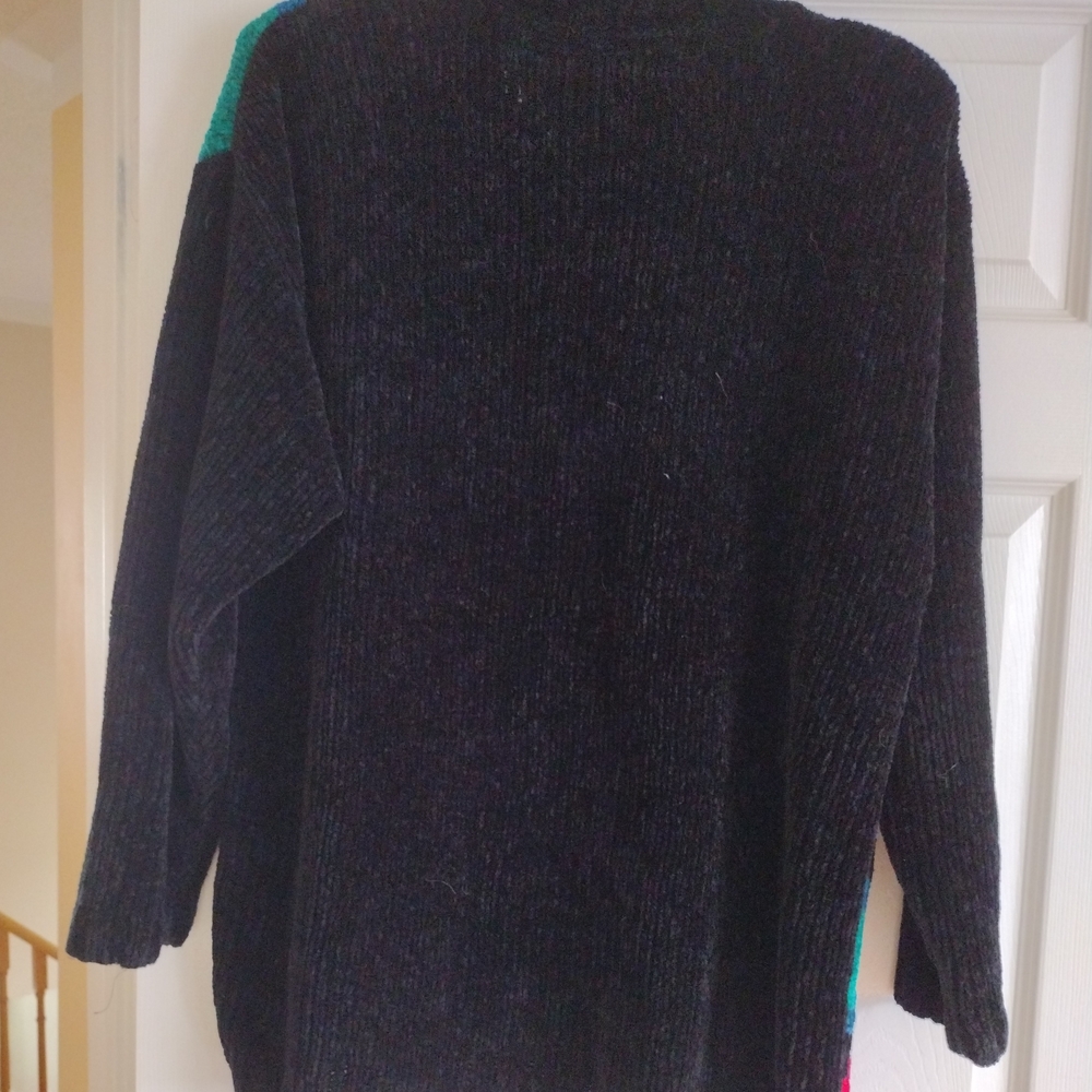 Chaus Vintage Black / Multicor Rhombus Design Turtle Neck Sweater - Picture 5 of 5